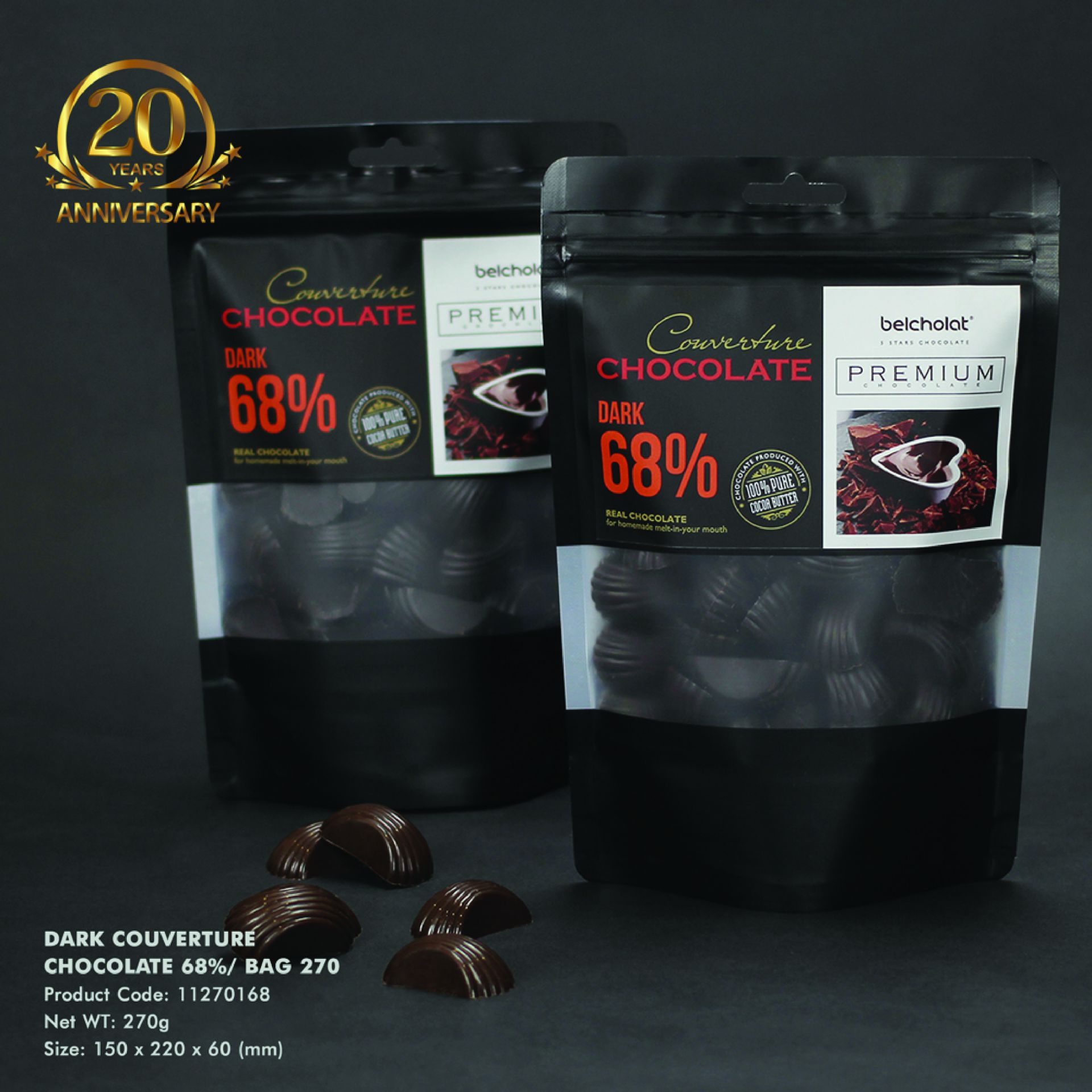 Dark Couverture Chocolate 68% / Bag 270